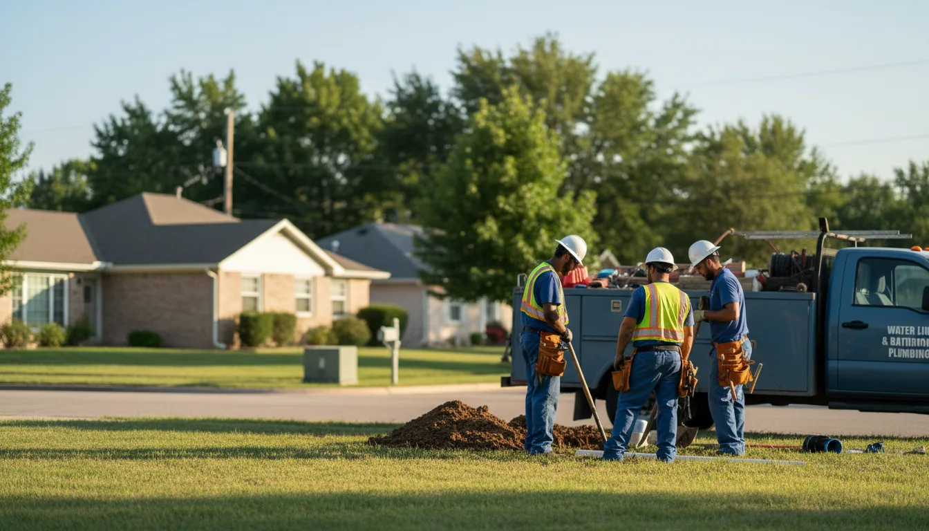 Residential water line and bathroom plumbing service in Huntington, AR